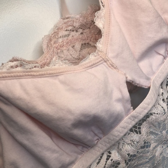 AERIE | Women’s Pale Pink Aerie Lace Halter Bralette, Size Large - Picture 8 of 8